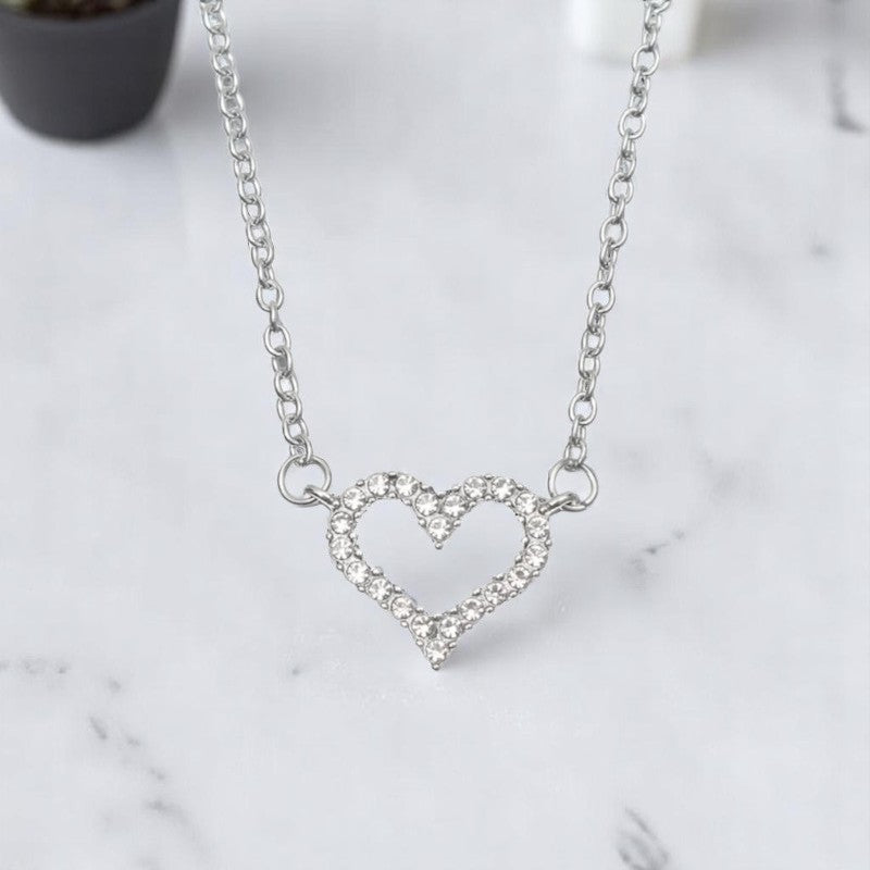 Collier cœur avec strass