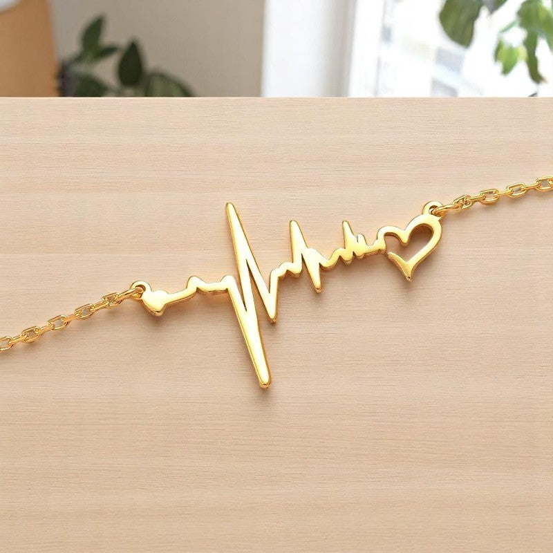 Collier cœur électrocardiogramme