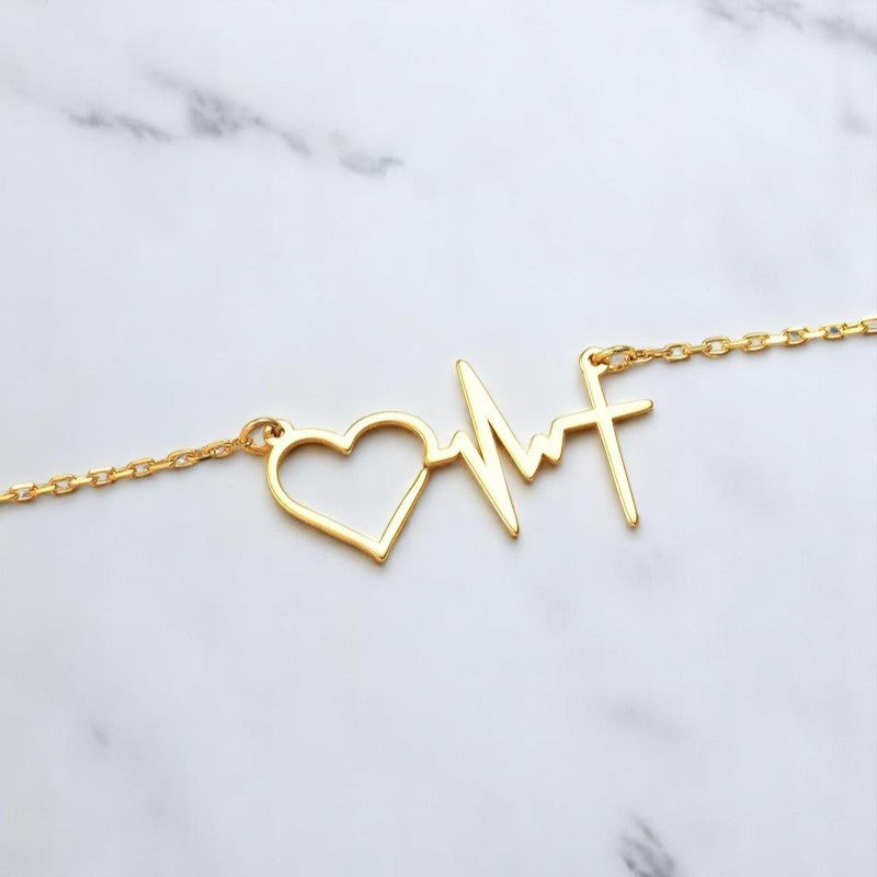 Collier cœur électrocardiogramme